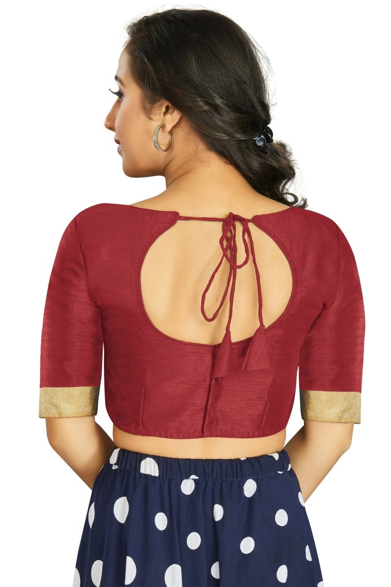Aastha Fashion Women's Maroon Art Silk Designer Traditional Readymade Blouse | Grocsy