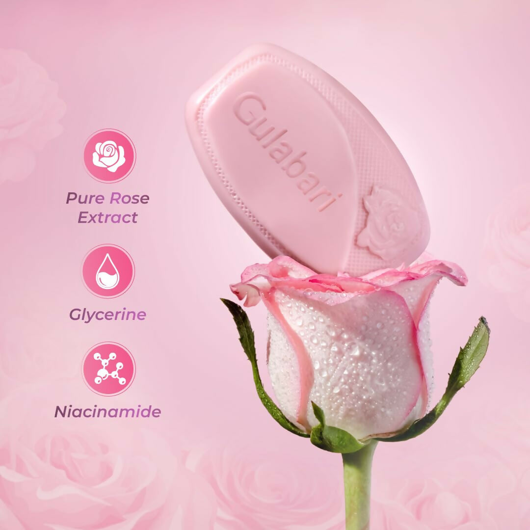 Dabur Gulabari Pure Rose Soap for Radiant Rose Glowing Skin & Body | Grocsy