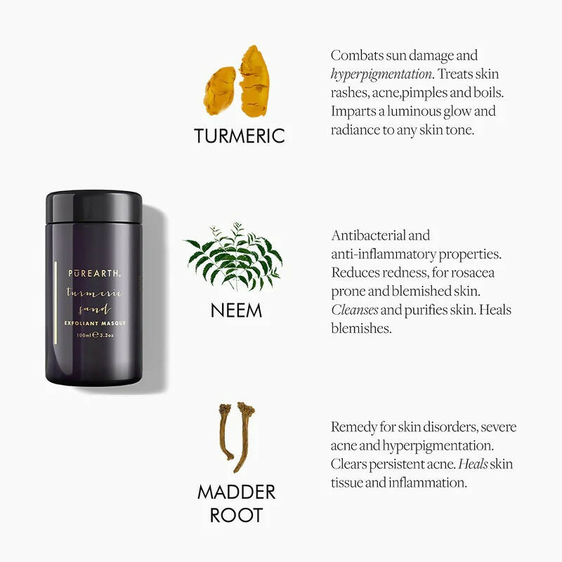 Purearth Turmeric Sand Exfoliant Face Masque | Grocsy