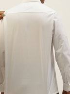 Ramraj Cotton Mens Full Sleeve Formal Poly Cotton White Shirt | Grocsy