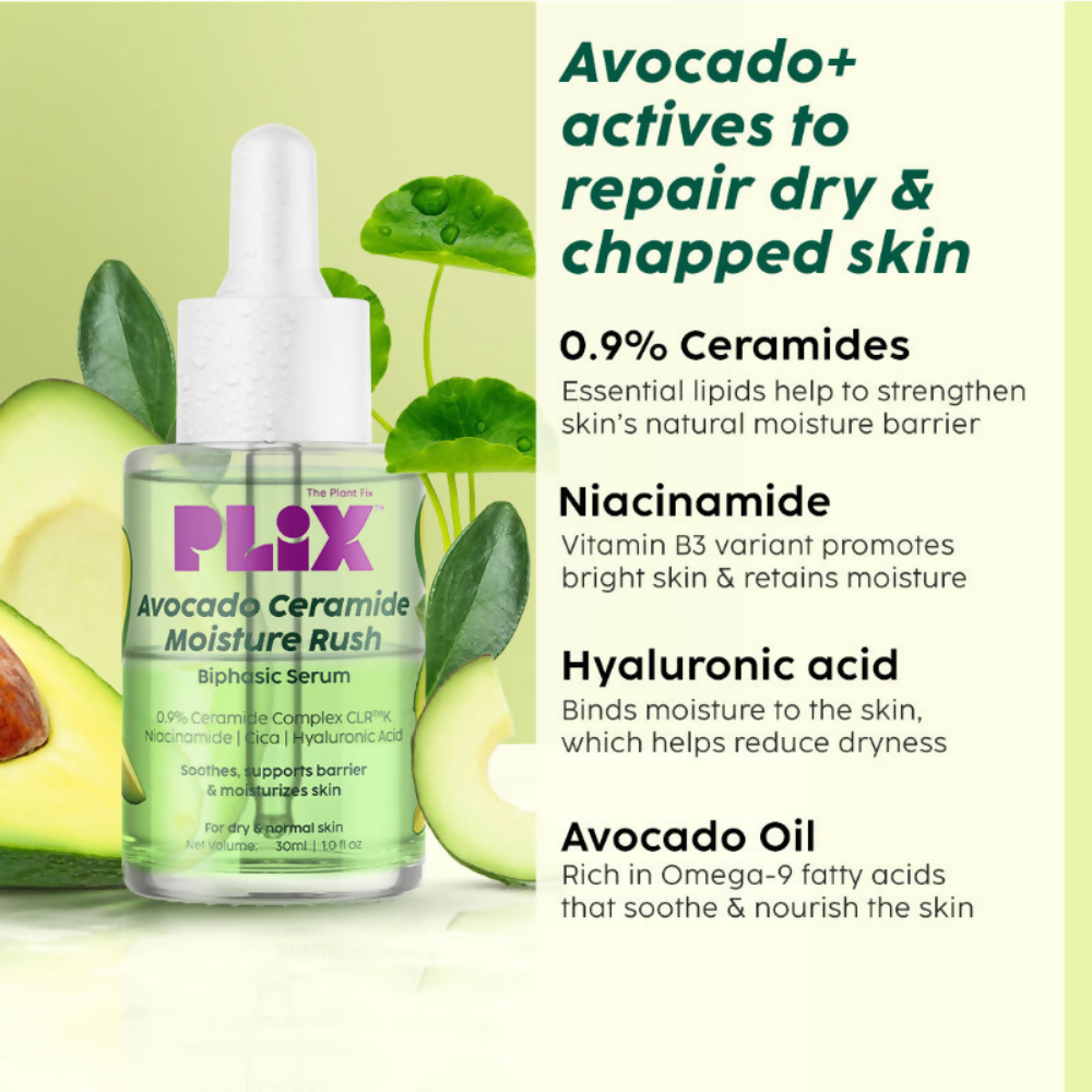 PLIX The Plant Fix Barrier Repair Regime Combo with Avocado Serum & Cleanser | Grocsy