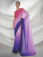 Pink Georgette Sequence Embroidery Saree With Unstitched Blouse Piece - Rajal | Grocsy