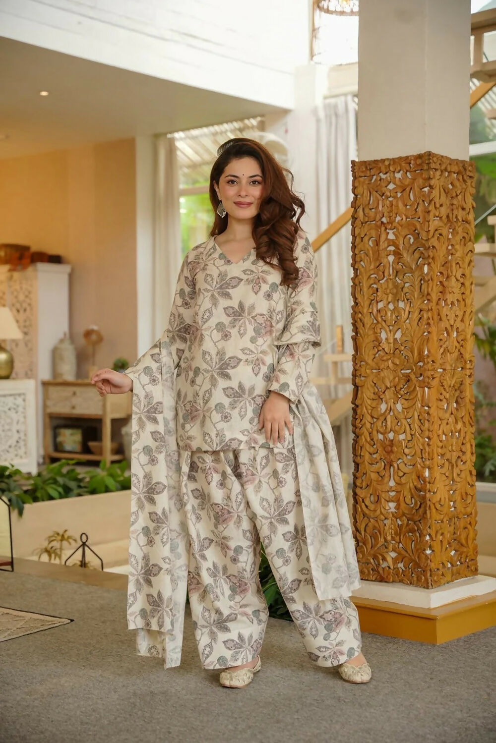 Aayaa Designer Printed Full Flared Suit | Grocsy
