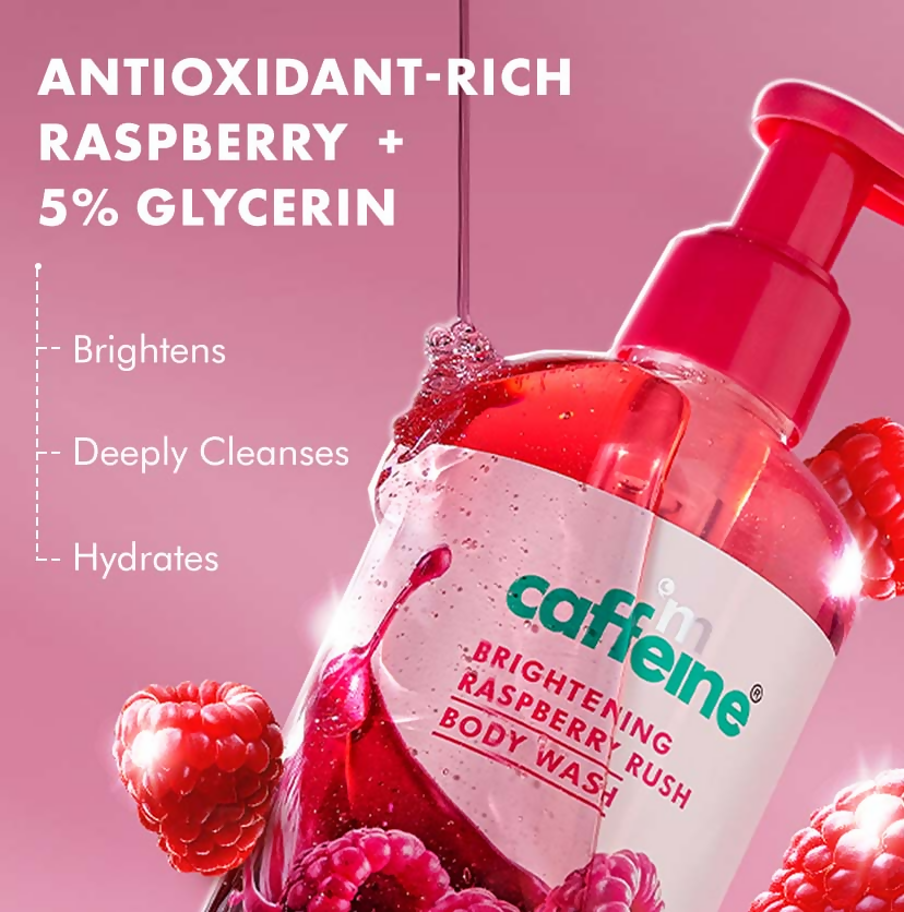 mCaffeine Brightening Raspberry Rush Body Wash & Serum Lotion | Grocsy
