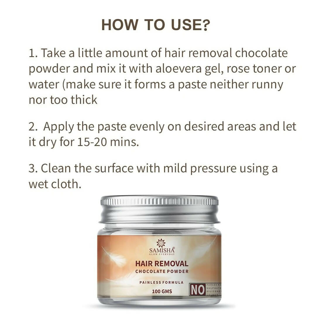 Samisha Organic Chocolate Hair Removal Powder | Grocsy