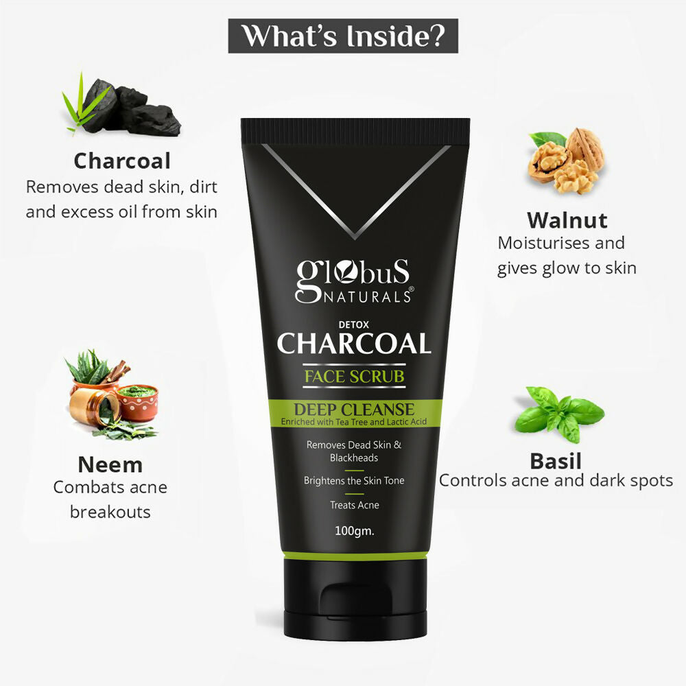 Globus Naturals Charcoal Scrub | Grocsy