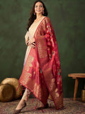 Sangria Woven Design Kurta & Trouser With Dupatta | Grocsy