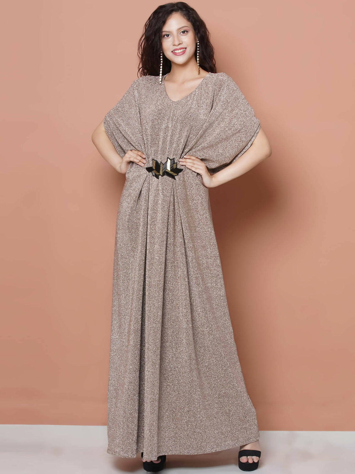 Women Republic Hand Embellished Golden Gown | Grocsy