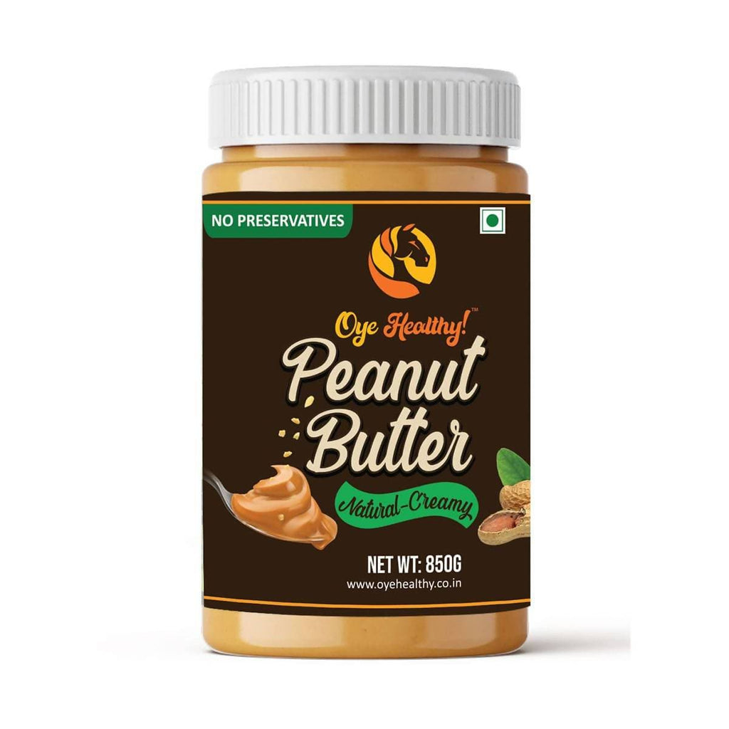 Oye Healthy! Peanut Butter Natural Creamy - Combo Pack of 2 ( 850gm + 340gm ) | Grocsy