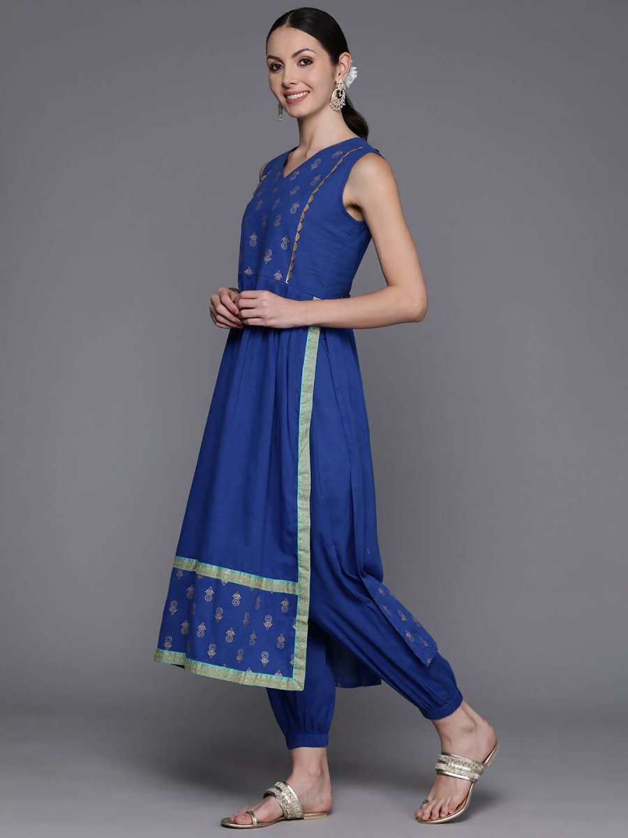 Ahalyaa Women's Traditional wear Kurta Set - Indigo blue | Grocsy