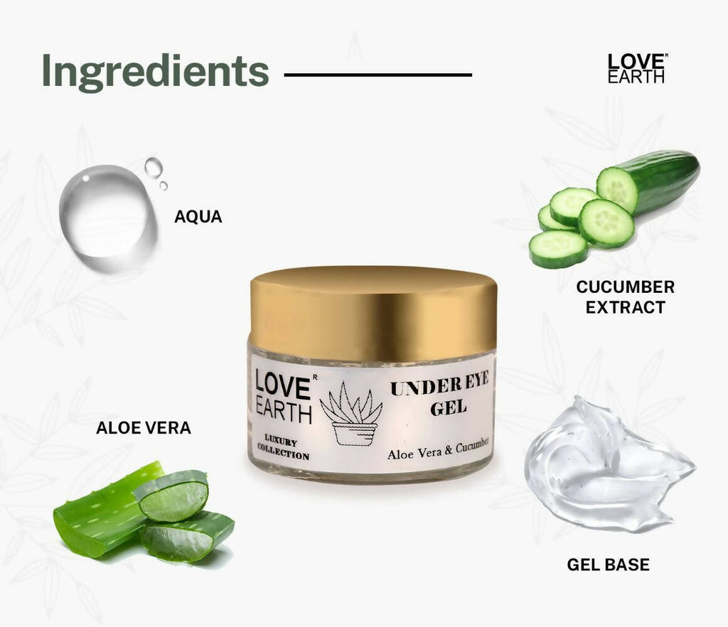 Love Earth Under Eye Gel - Aloe Vera & Cucumber | Grocsy