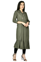 Joban Fashion Olive Cotton Rayon Tunic | Grocsy