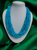 Inhanns Handmade Beaded Multilayer Necklace, 20 Layers - Skay Blue | Grocsy