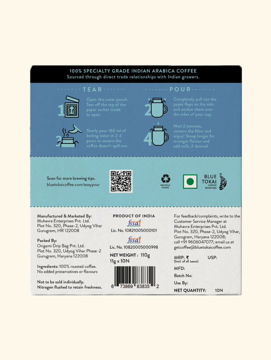 Blue Tokai Mixed Light To Dark Roasts Easy Pour Sachets | Grocsy