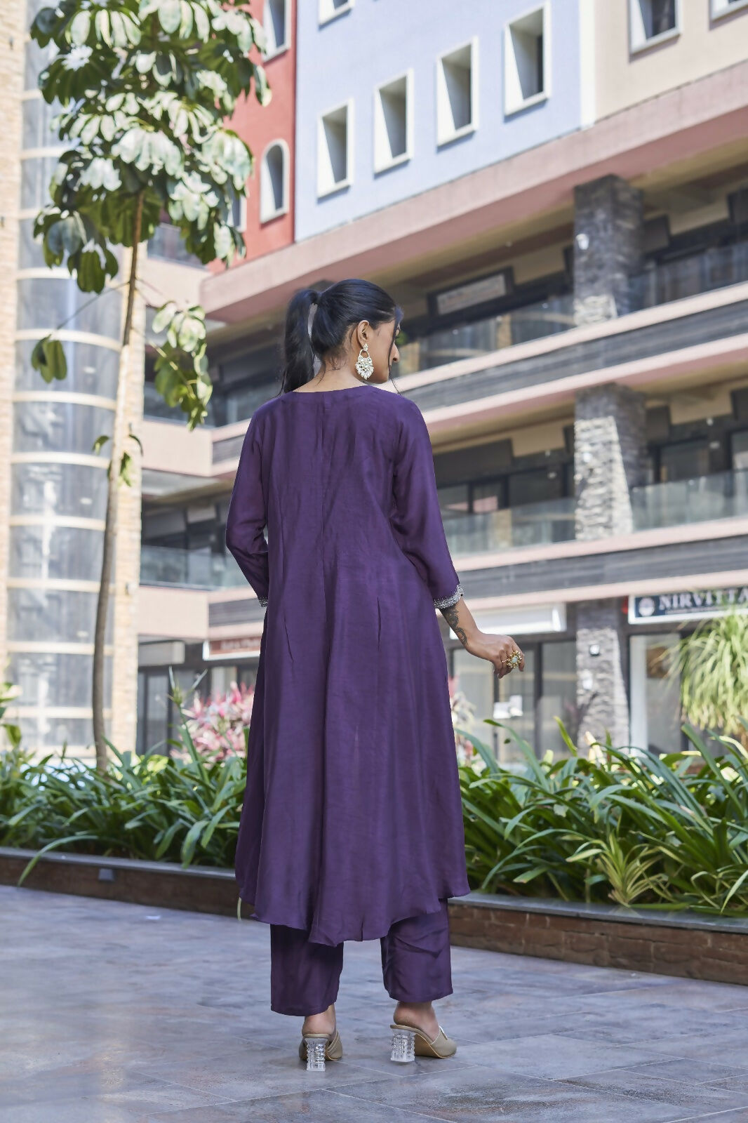 Joban Fashion Purple Cotton Premium Pure Viscose Dola With Handwork Kurta set | Grocsy