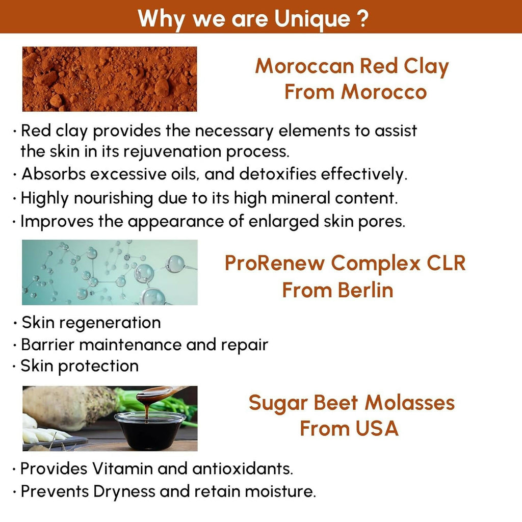 Bornfeel Moroccan Red Clay Face Wash | Grocsy