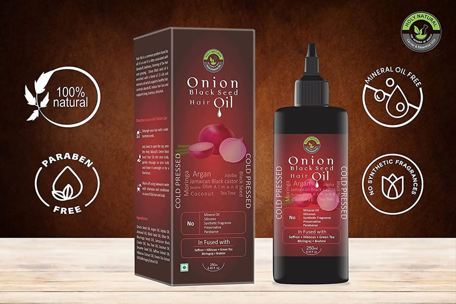 Holy Natural Onion Black Seed Hair Oil | Grocsy