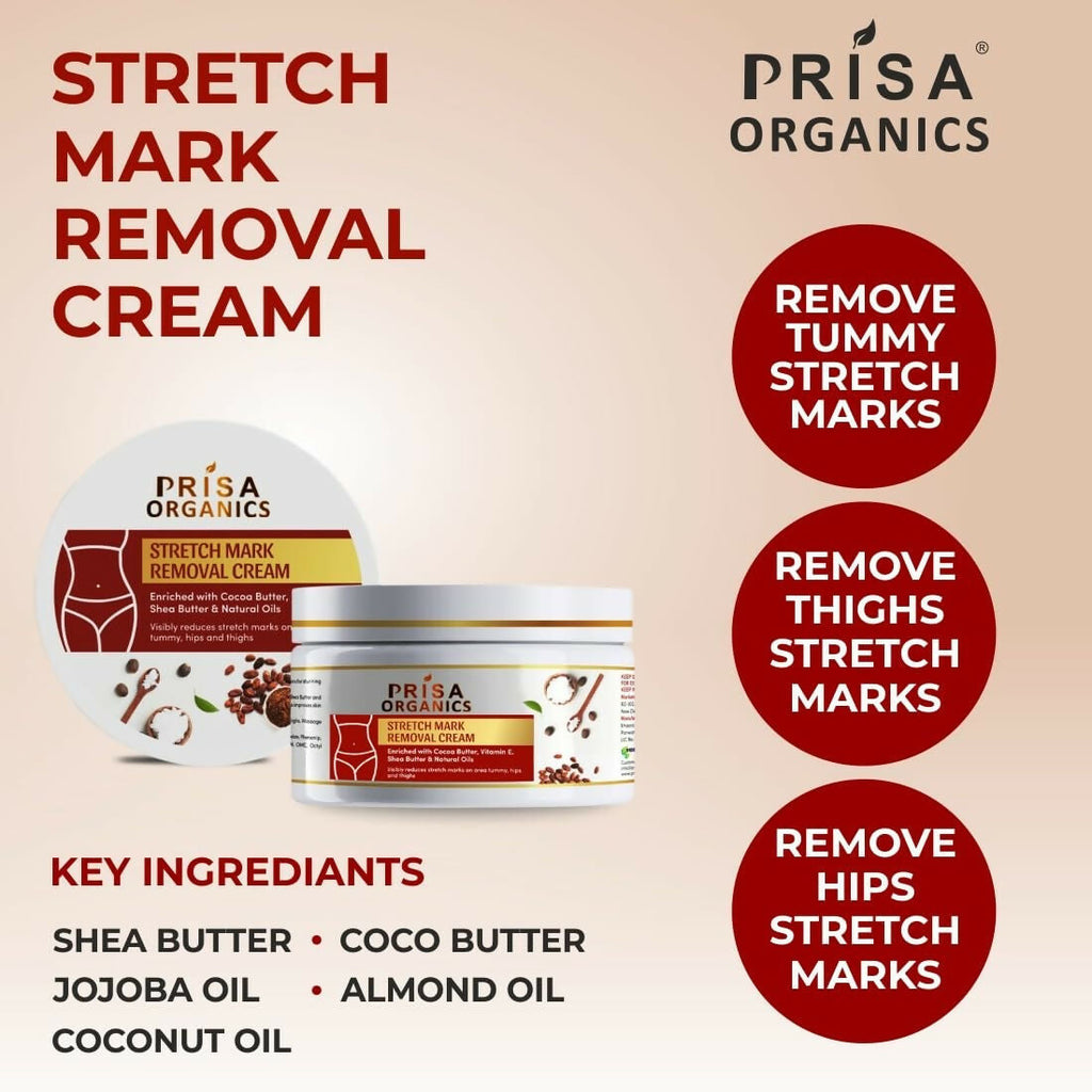 Prisa Organics Stretch Mark Removal Cream To Reduce Stretch Marks, Scars, Spots, Discolouration | Grocsy