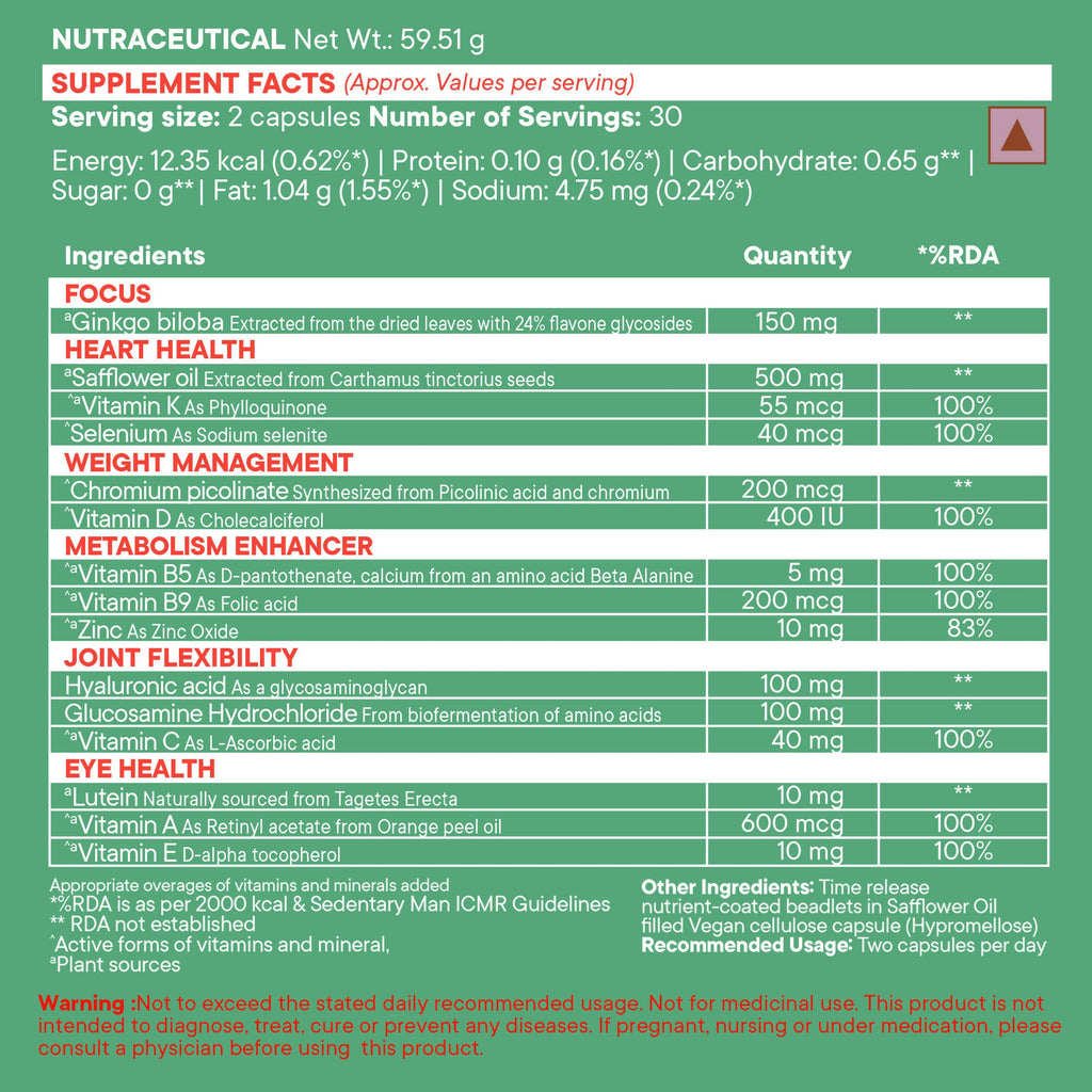 Wellbeing Nutrition Slow | Multivitamin for Him 50+ Capsules | Grocsy