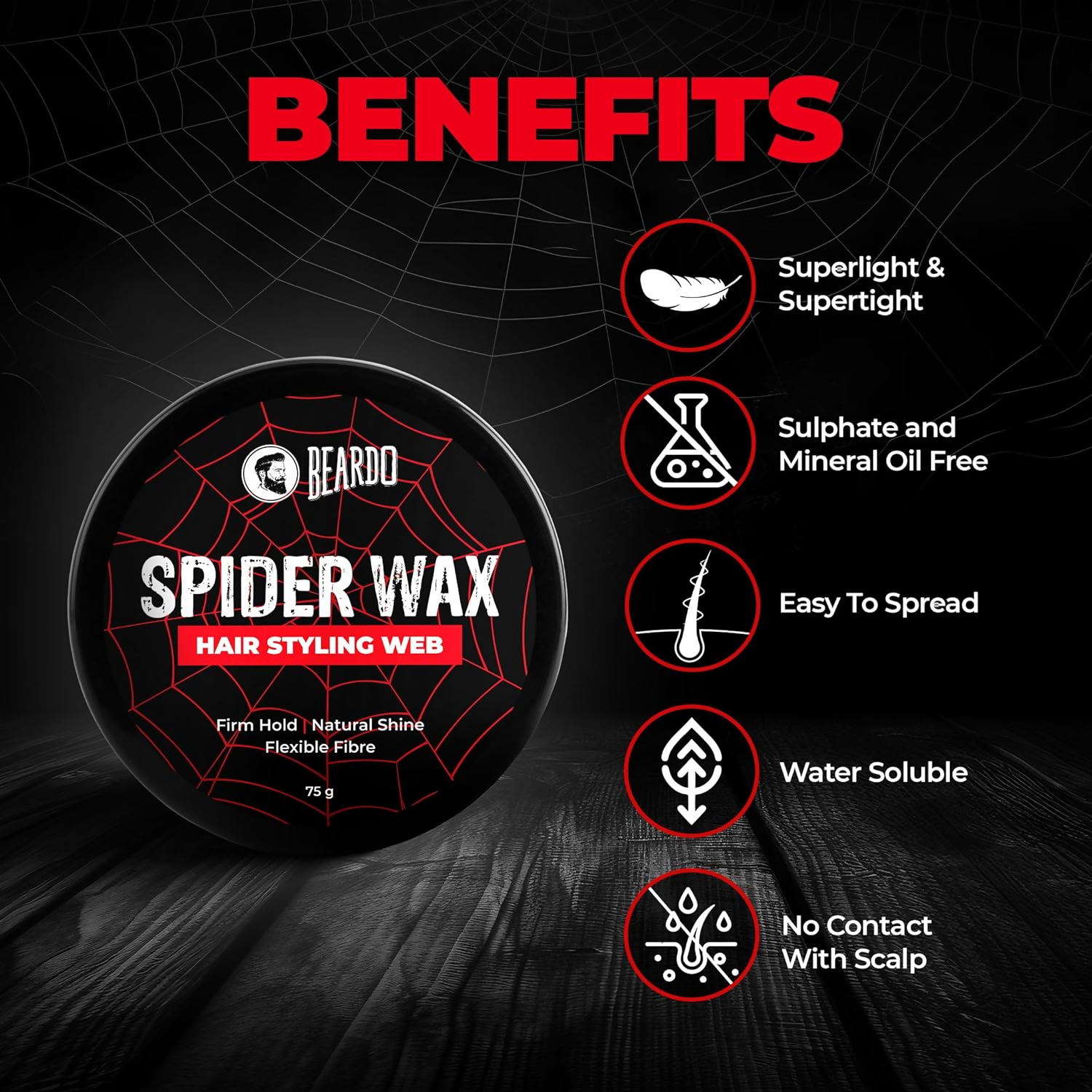 Beardo Spider Wax Hair Styling Web | Grocsy