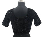 Vamika Black Velvet Sequence Blouse | Grocsy