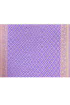 Joban Fashion Shade Of Orchid Crepe Chiffon Pure Handloom Banarasi Silk Saree | Grocsy