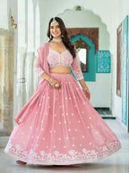 Lehenga Mart Light Pink Designer Wedding Wear Lehenga Choli | Grocsy