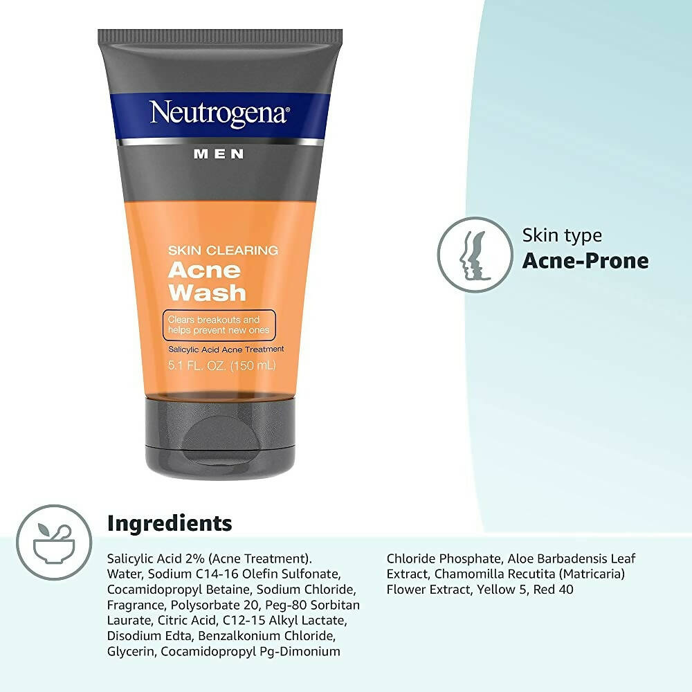 Neutrogena Men's Skin Clearing Acne Wash | Grocsy