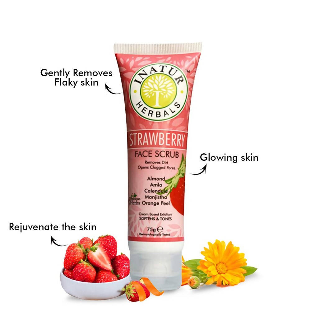 Inatur Strawberry Face Scrub | Grocsy