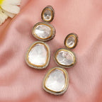 Kundan Earrings (Silver) - Ruby Raang | Grocsy