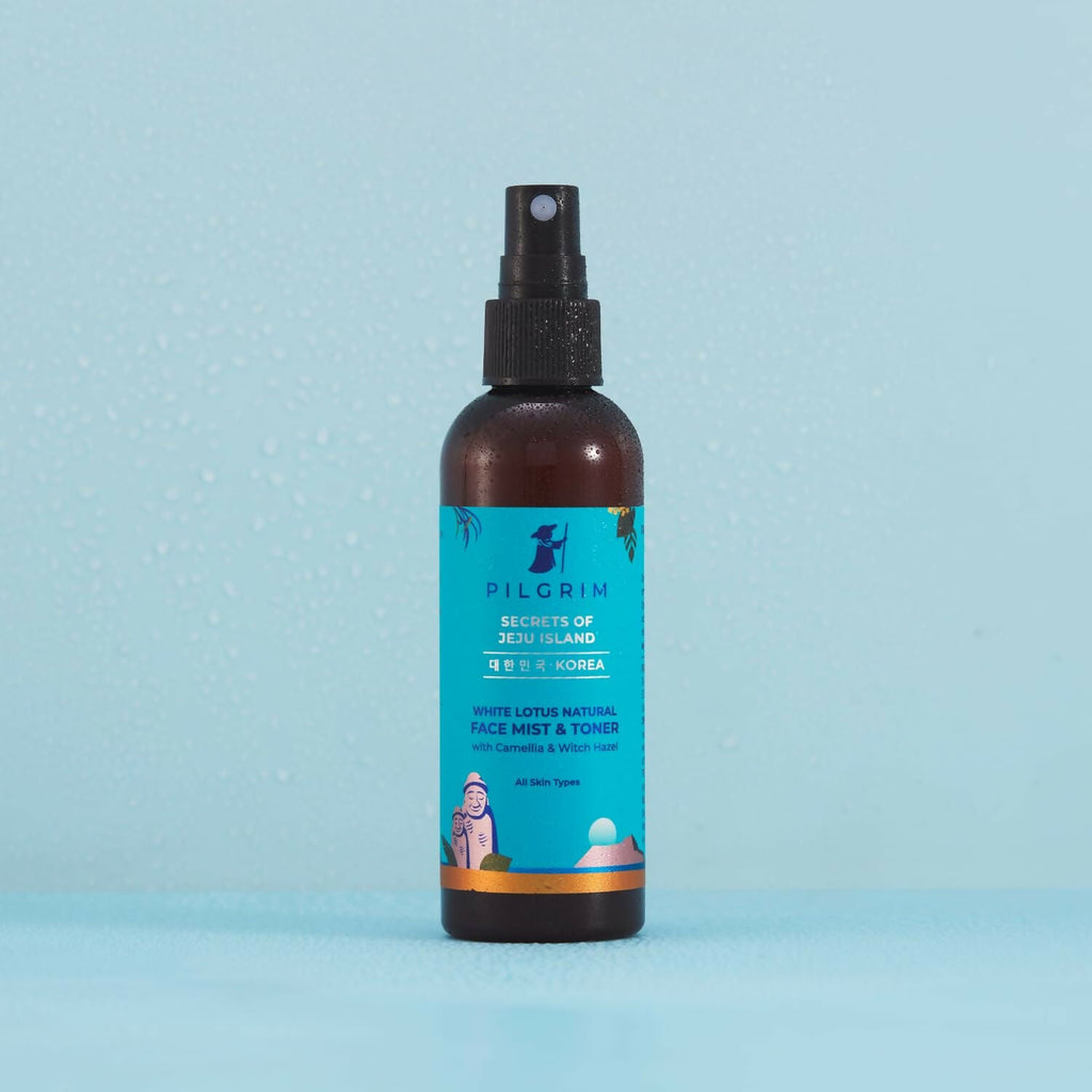 Pilgrim Korean Beauty White Lotus Refreshing Face Mist & Toner With Camellia & Witch Hazel For Glowing Skin | Grocsy
