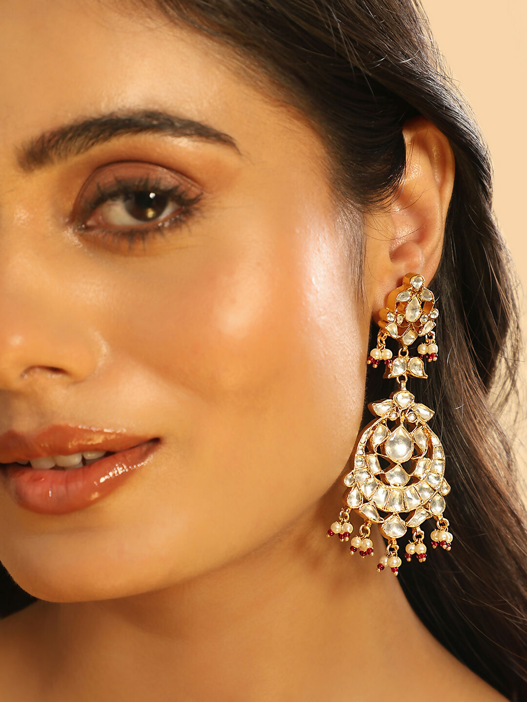 Nuyug 22K Gold Plated Serenoor Pearl Chandbali Earrings | Grocsy