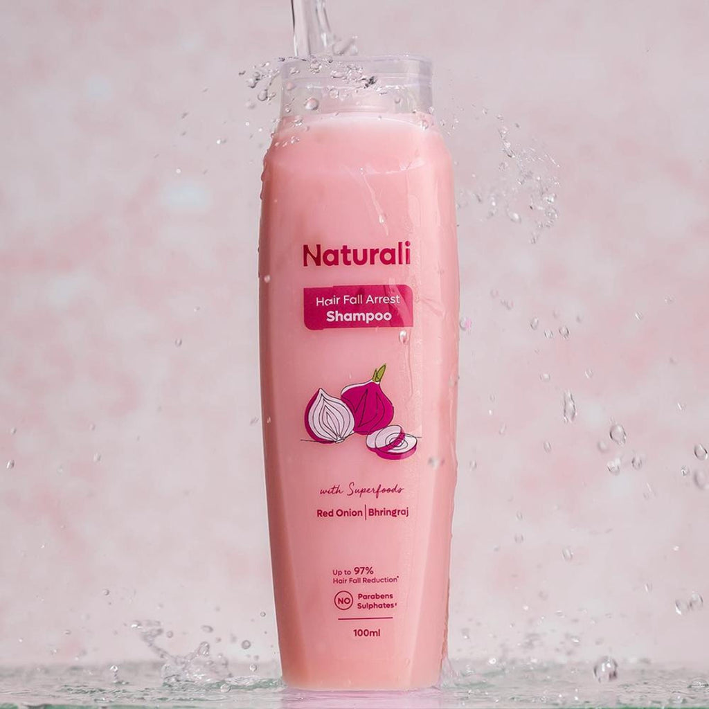 Naturali Hairfall Arrest Shampoo With Red Onion & Bhringraj, Sulphate & Paraben-Free Shampoo | Grocsy