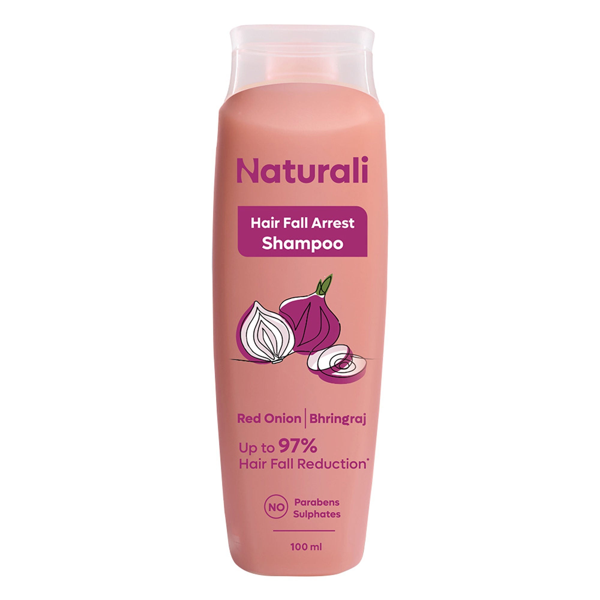 Naturali Hairfall Arrest Shampoo With Red Onion & Bhringraj, Sulphate & Paraben-Free Shampoo | Grocsy