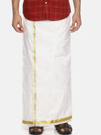 Sethukrishna White Solid Readymade Dhoti For Men | Grocsy