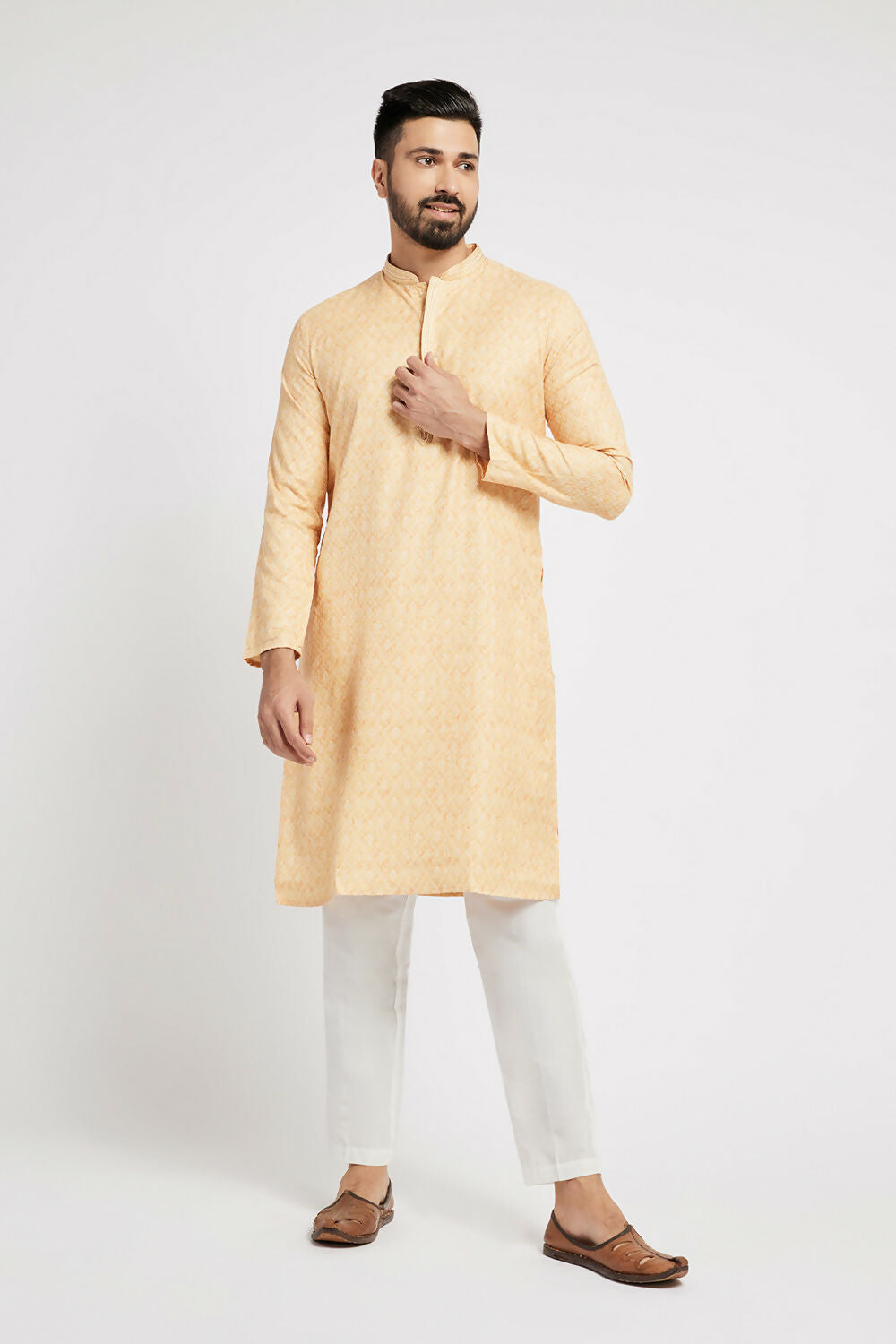Ethnic India Yellow Men's Kurta | Grocsy