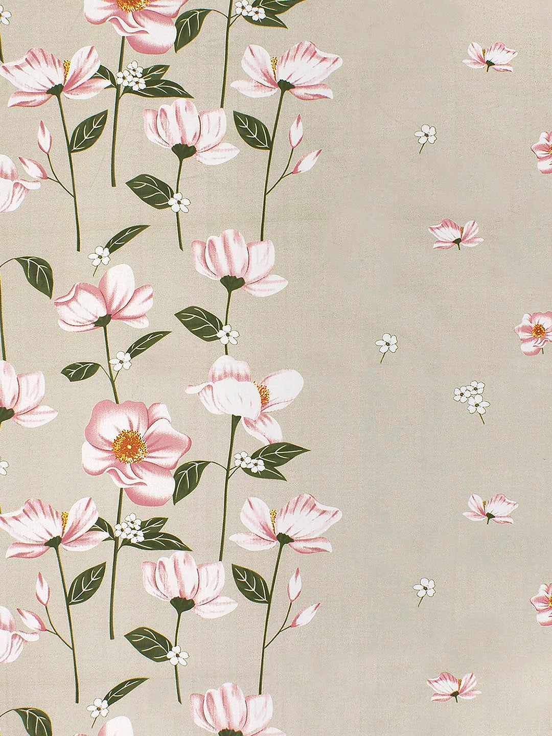 Story@home Beige & Red Floral Flat 240 TC 1 Double Bedsheet with 2 Pillow Covers | Grocsy