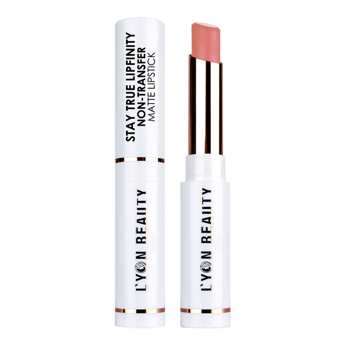 Lyon Beauty Stay True Lipfinity Non Transfer Matte Lipstick - Nude Peach 01 | Grocsy