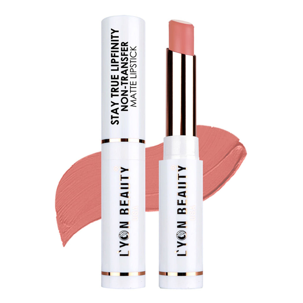 Lyon Beauty Stay True Lipfinity Non Transfer Matte Lipstick - Nude Peach 01 | Grocsy