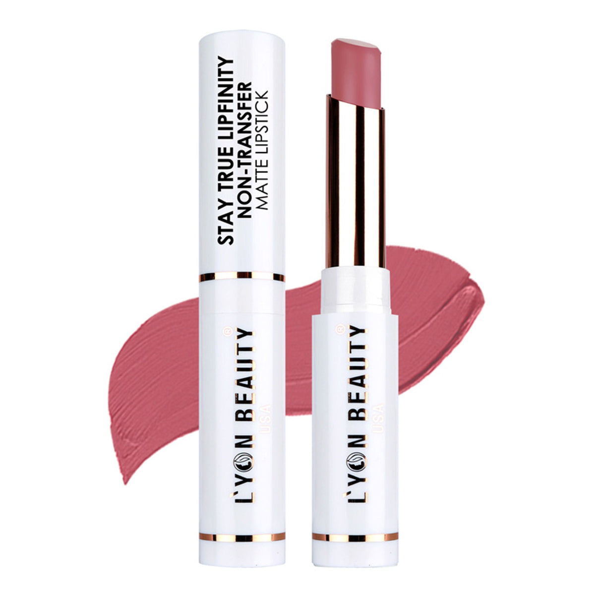 Lyon Beauty Stay True Lipfinity Non Transfer Matte Lipstick - Nude Rose 02 | Grocsy