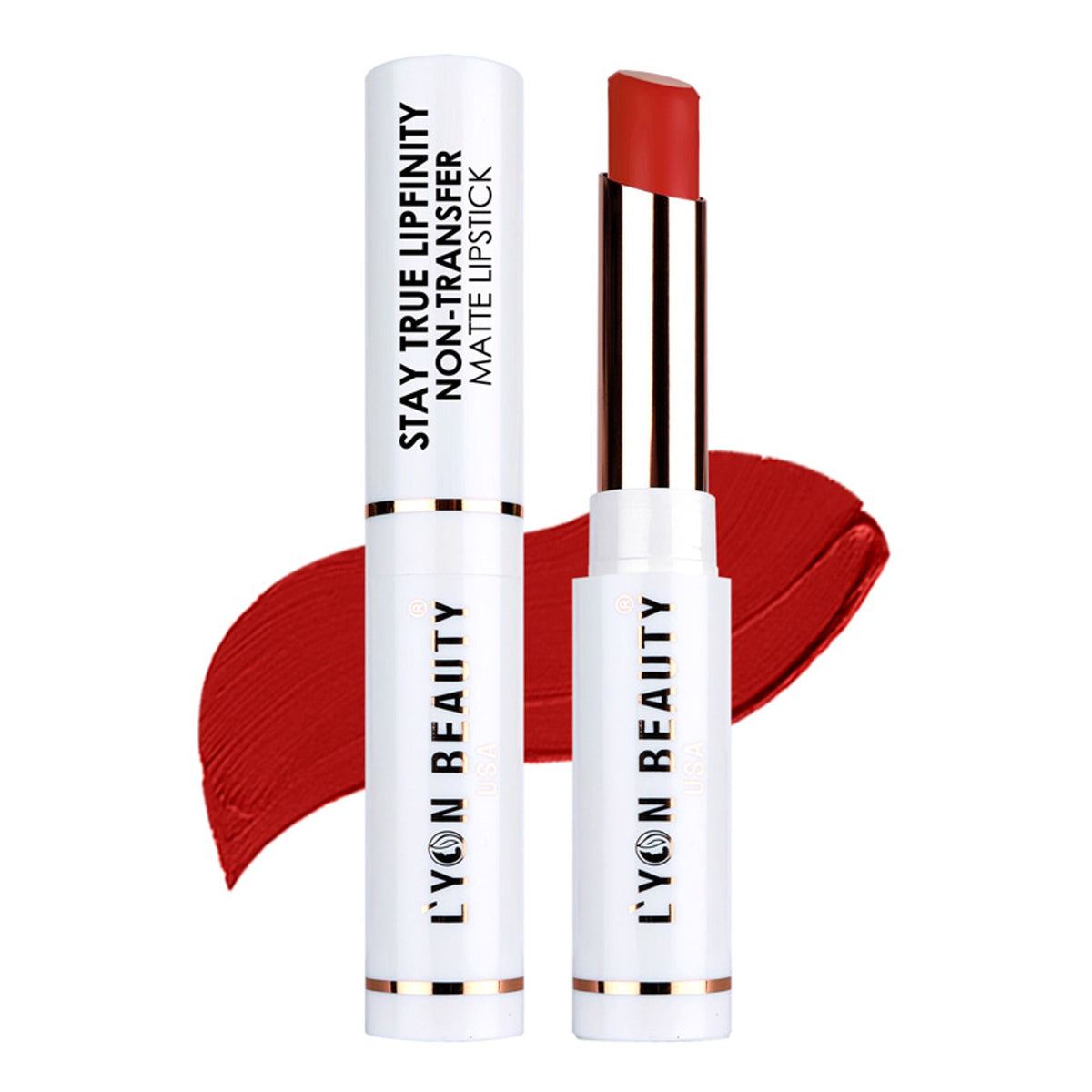 Lyon Beauty Stay True Lipfinity Non Transfer Matte Lipstick - Orange Red 06 | Grocsy