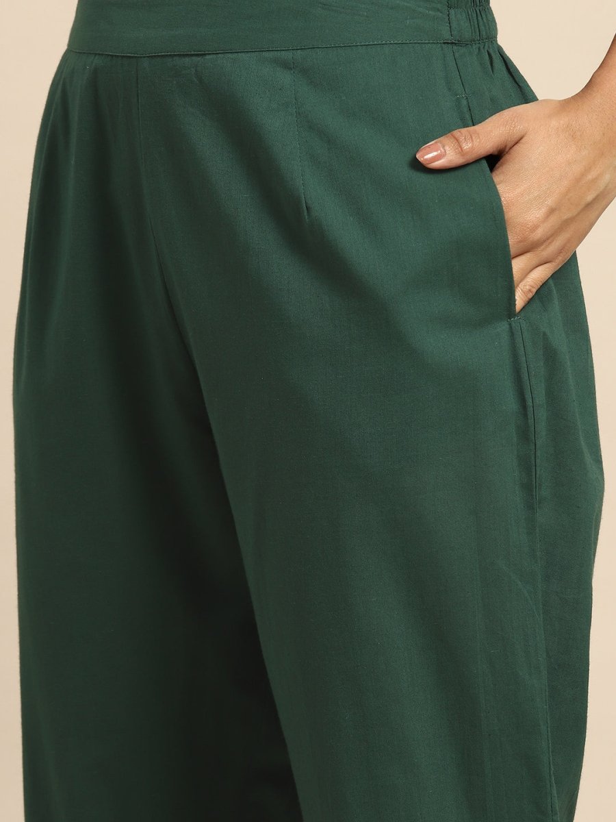 All About You Striped Pleated Sequinned Pure Cotton Kurta with Trousers | Grocsy