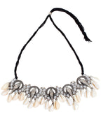 Cardinal Women Oxidised Silver-Toned Ganesh Choker Necklace Jewellery Set | Grocsy