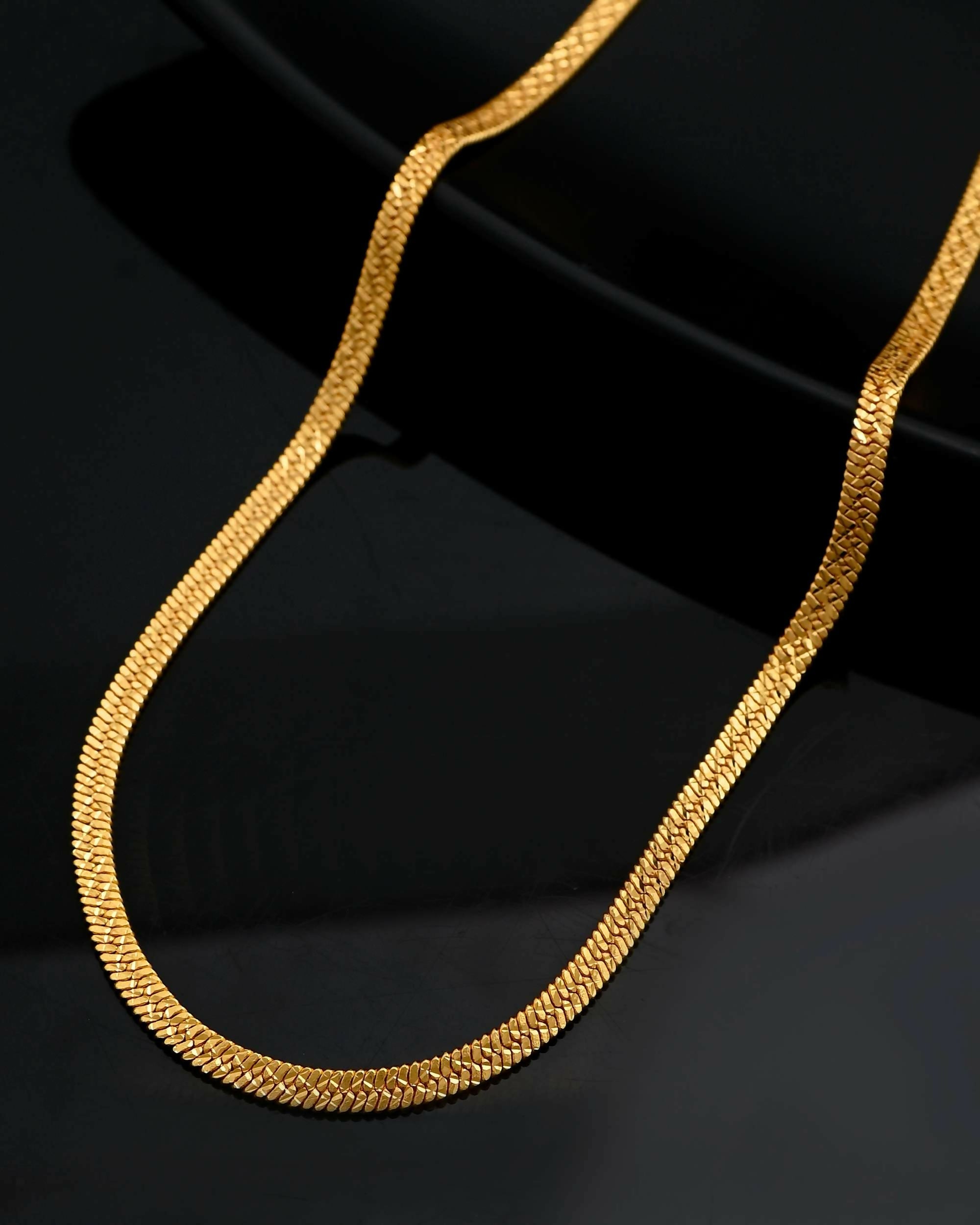 VOJ Men's Gold-Polished Self Designed Snake Chain | Grocsy