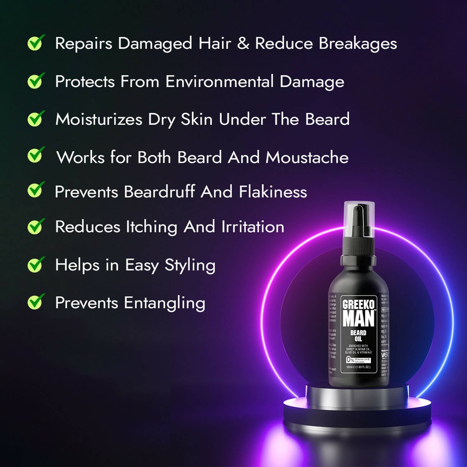 Vasu Healthcare Greeko Man Beard Oil | Grocsy