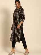 All About You Women Black Ethnic Motifs Printed Regular Kurta with Trousers & With Dupatta | Grocsy
