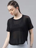 MKH Relaxed Fit Typography Printed Drop-Shoulder Sleeves Dri-FIT Sheer Training T-shirt | Grocsy
