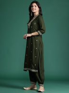 Indo Era Ethnic Motifs Embroidered Thread Work Kurta with Salwar & With Dupatta | Grocsy