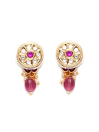 Kundan Studs with Stones (Gold) - Ruby Raang | Grocsy