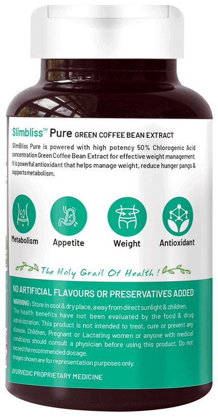 Bliss Welness Weight Management Green Coffee Bean Extract Veg Capsule Vegicap | Grocsy